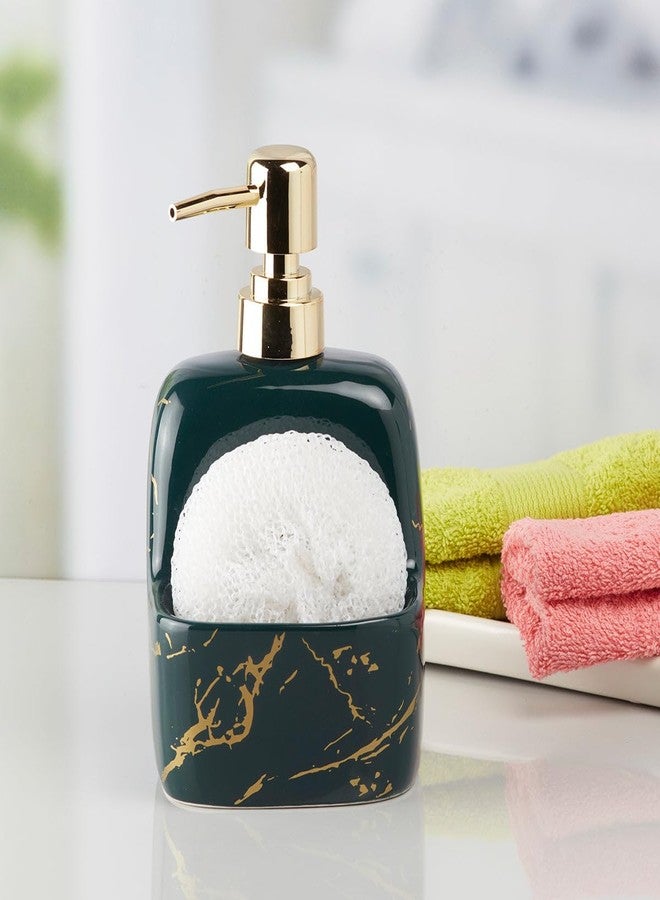 Kookee Ceramic Soap Dispenser with Pump for Kitchen, Bathroom, & Wash Basin, Designer Refillable for Liquid Handwash, Shampoo & Lotion, Leakproof, Set of 1 (10206) - Image 3
